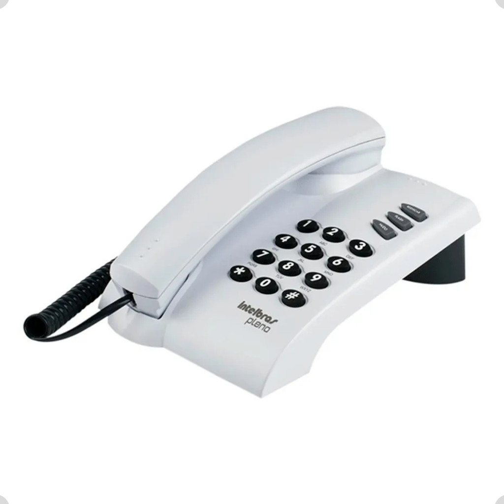 Telefone Com Fio Intelbras Pleno Mesa/Parede com Flash Rediscar Mudo e Bloqueio Cor Cinza Artico