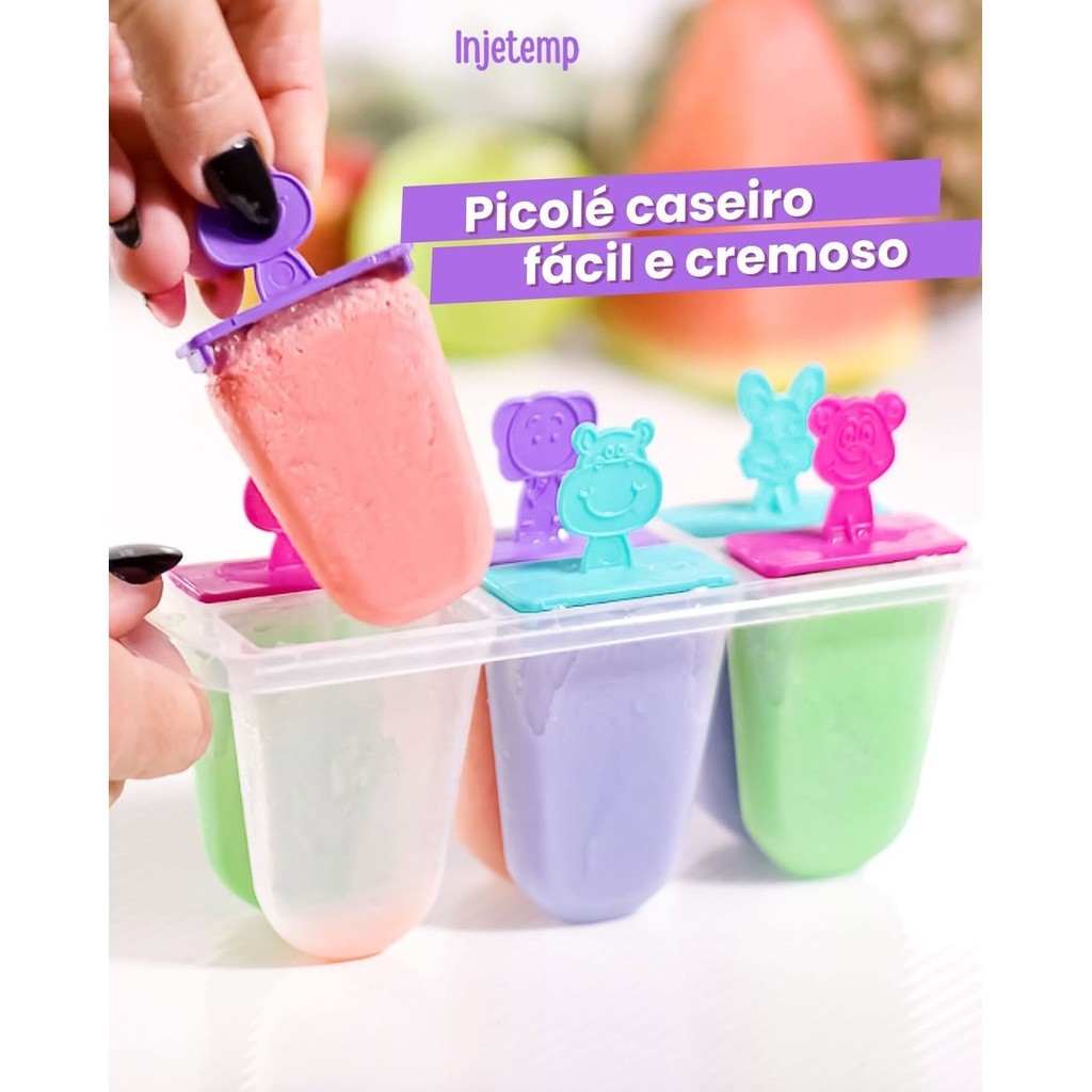 Forma Molde Sorvete Picolé Infantil  Bichinho Cor Sortidas