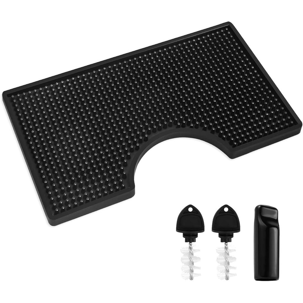 Tapete de Bar para Kegerator em PVC, Bandeja Antiderrapante de Borracha para Torre de Cerveja, Bandeja de Drenagem para