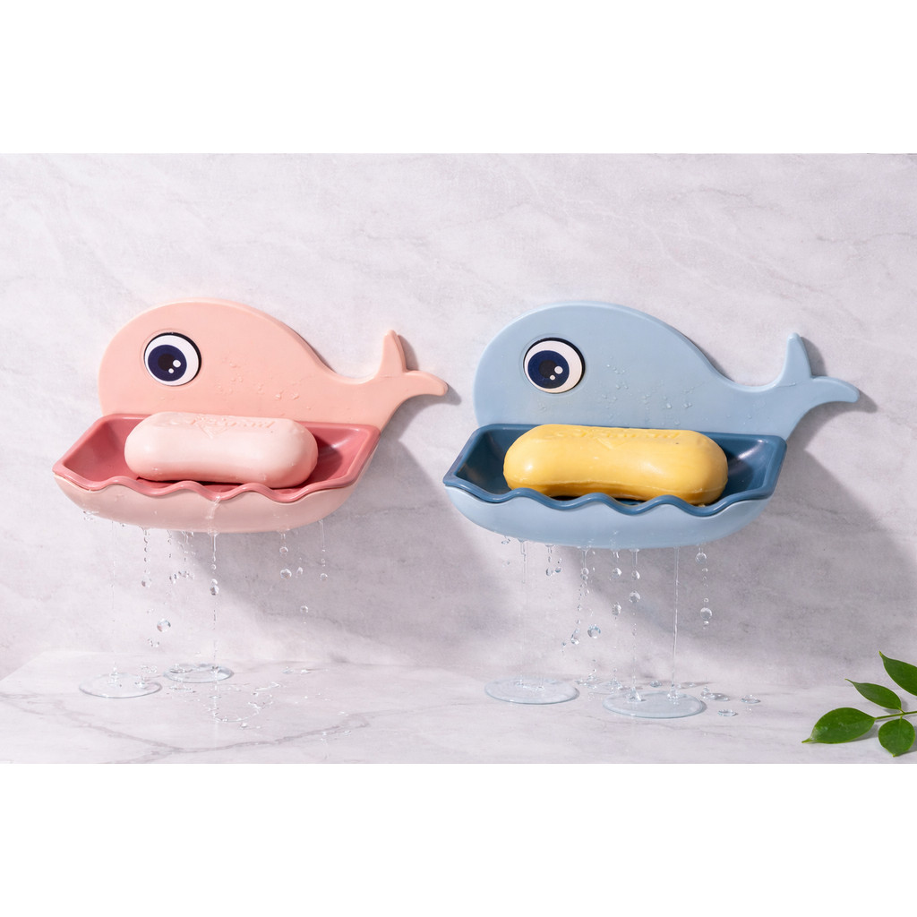 Saboneteira Adesiva Baleia Infantil Porta Sabonete Parede Sem Furo Banheiro