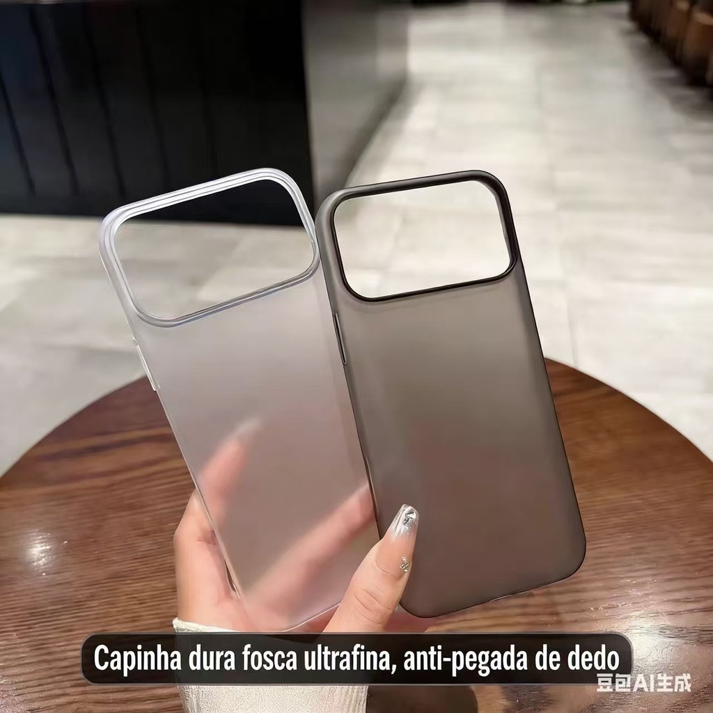 Capa ultrafina fosca e rígida em policarbonato (PC) para iPhone, resistente a impactos e que não amarela