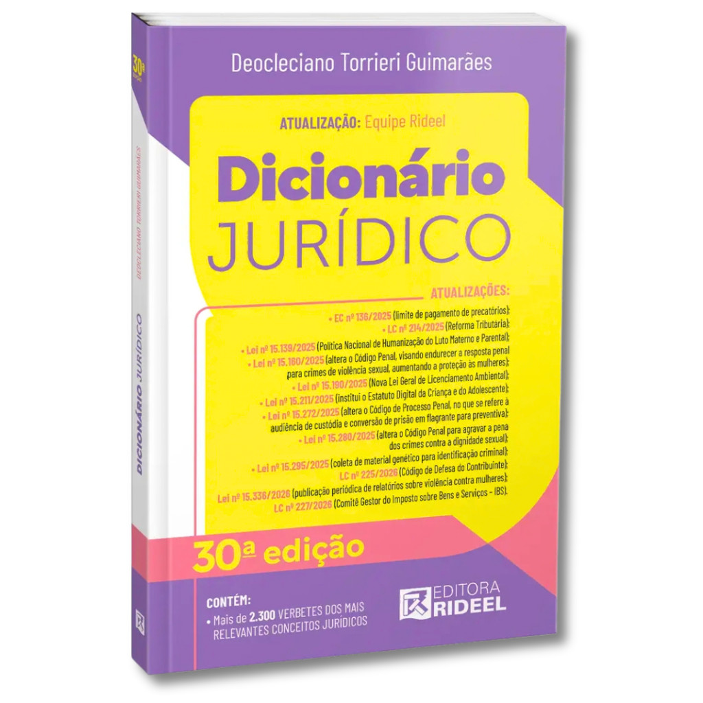 Dicionário Jurídico 30a Edição 2026 - Mais de 2300 Verbetes