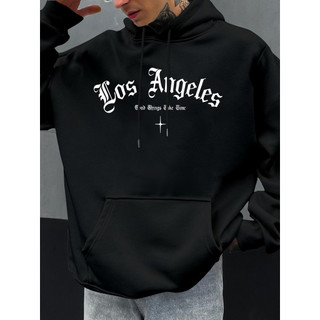 Moletom Masculino Luxo Estiloso Estampado Los Angeles Good Things Casaco Moleton Com Capuz Casual Masculino