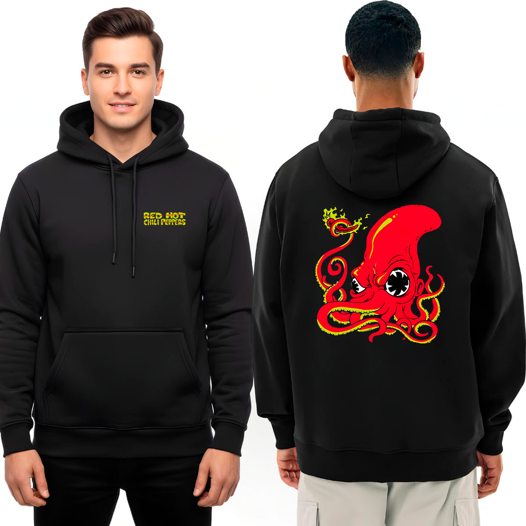 Blusa de Frio Red Hot Chili Peppers Banda Rock Moletom Canguru Flanelado Com Capuz e Bolso Unissex