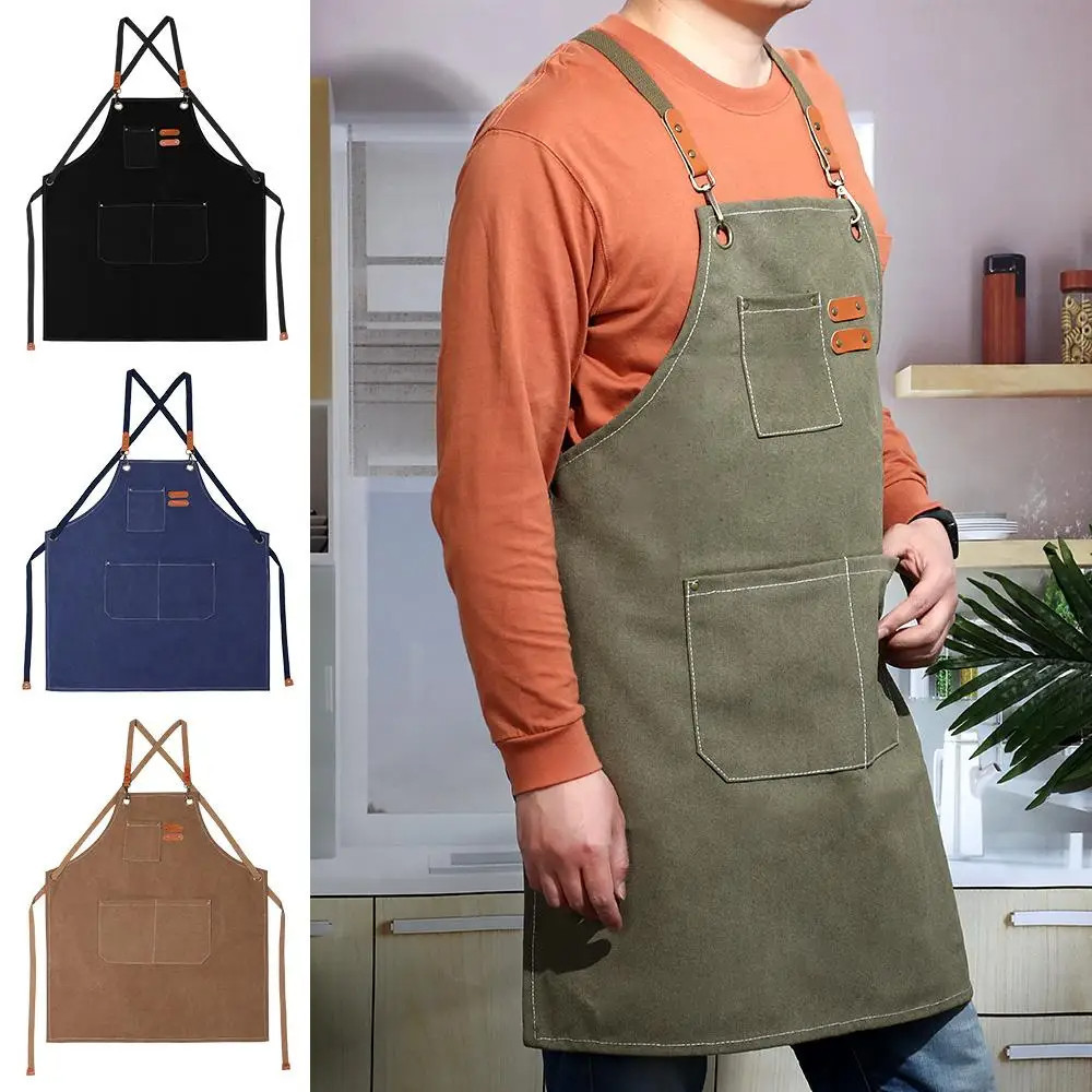 Multifuncional Avental Denim Espessado Barista Antifouling Barbeiro Florista  embaladora de restaurante manicure algodão