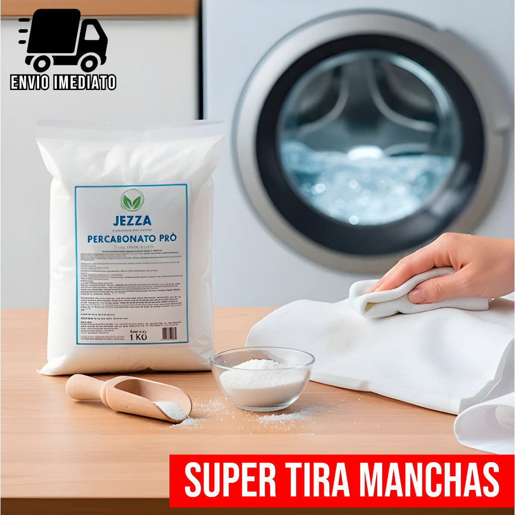 Percarbonato de Sódio 1kg Alvejante Sem Cloro Tira Manchas Roupas Brancas Limpeza Pesada em Oferta na Shopee