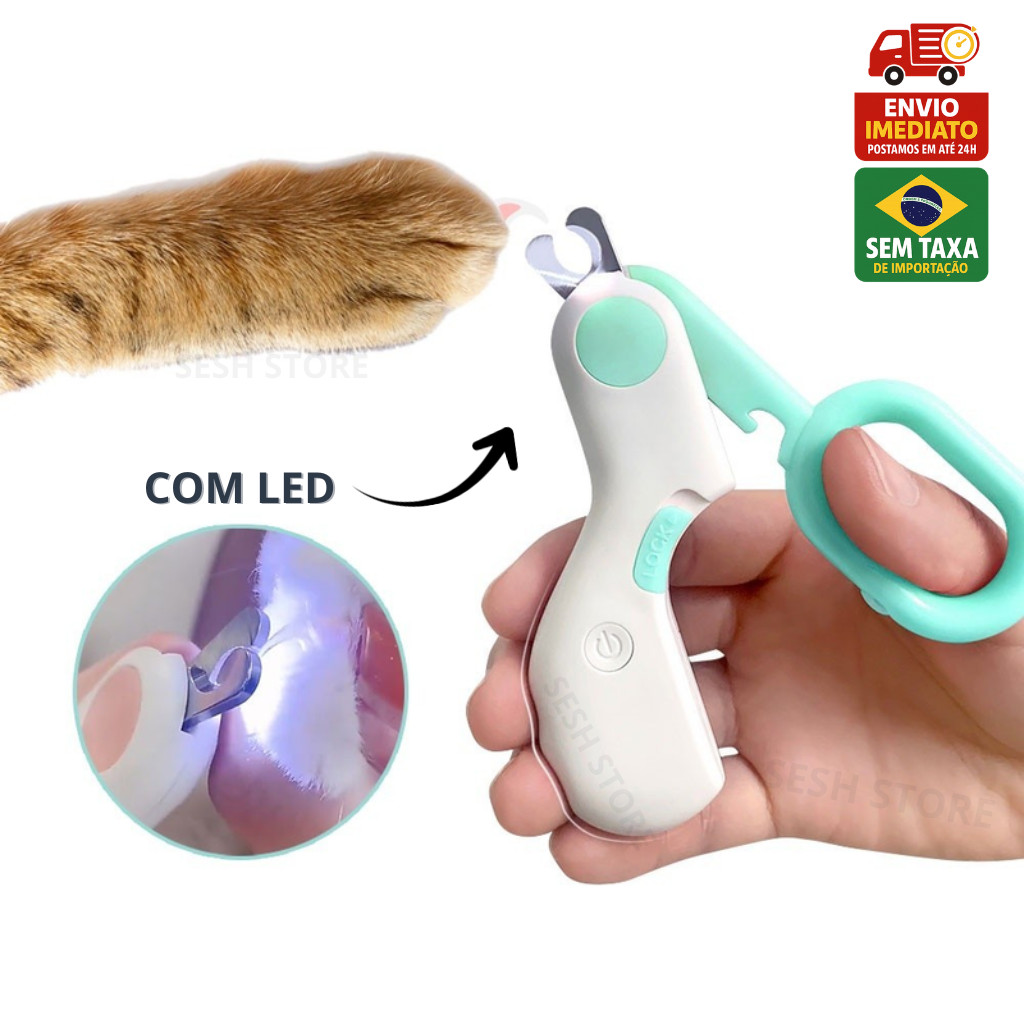 Cortador De Unha Gato Cachorro Profissional Com Led Cachorro Aparador Pet Tesoura De Unha Gato