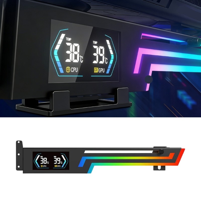 Li * ARGB Syncs Suporte Para Placa Gráfica Com Display De Temperatura E Ajustável