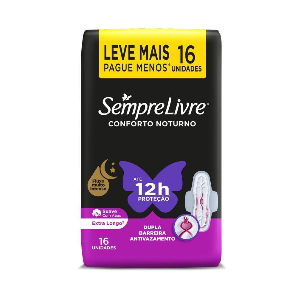 ABSORVENTE SEMPRE LIVRE CONFORTO NOTURNO SUAVE COM ABAS 16 UNIDADES — imagem 2 de 2