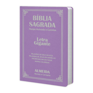 Bíblia Sagrada Gigante - Lilás - popular | ARC - João Ferreira de Almeida - Harpas e Corinhos - Fullcolor em Oferta na Shopee