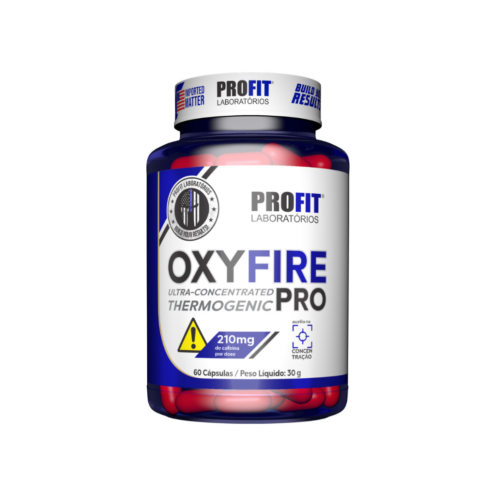 Termogênico Oxy Fire Pro 60 Cápsulas 210mg Cafeína Energia Foco Desempenho Treino