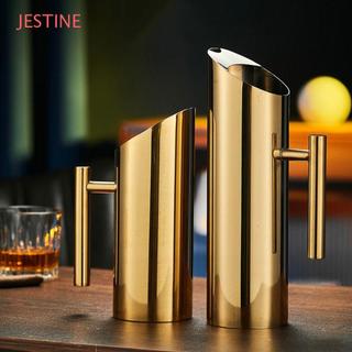 Jarro De Água De Aço Inoxidável JESTINE , Chaleira Fria Prateada/Ouro De Grande Capacidade , Reto Resistente A Quedas