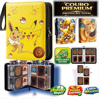 Fichário Cartas Futebol TCG YuGiOh 400 Bolsos 2x2 Capa Dura Zíper + 50 Folhas Pronta Entrega BR