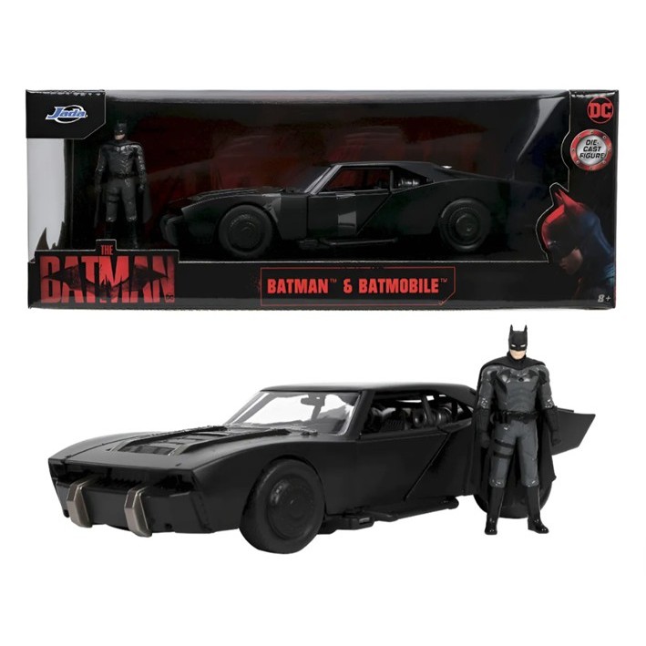 Miniatura Batmóvel 2022 C/ Boneco Batman Dc 1:24 Jada