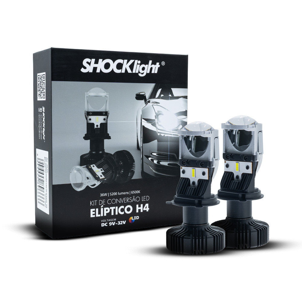 Lâmpada Ultra Led H4 Conversão Mini Projetor Canhão Eliptico