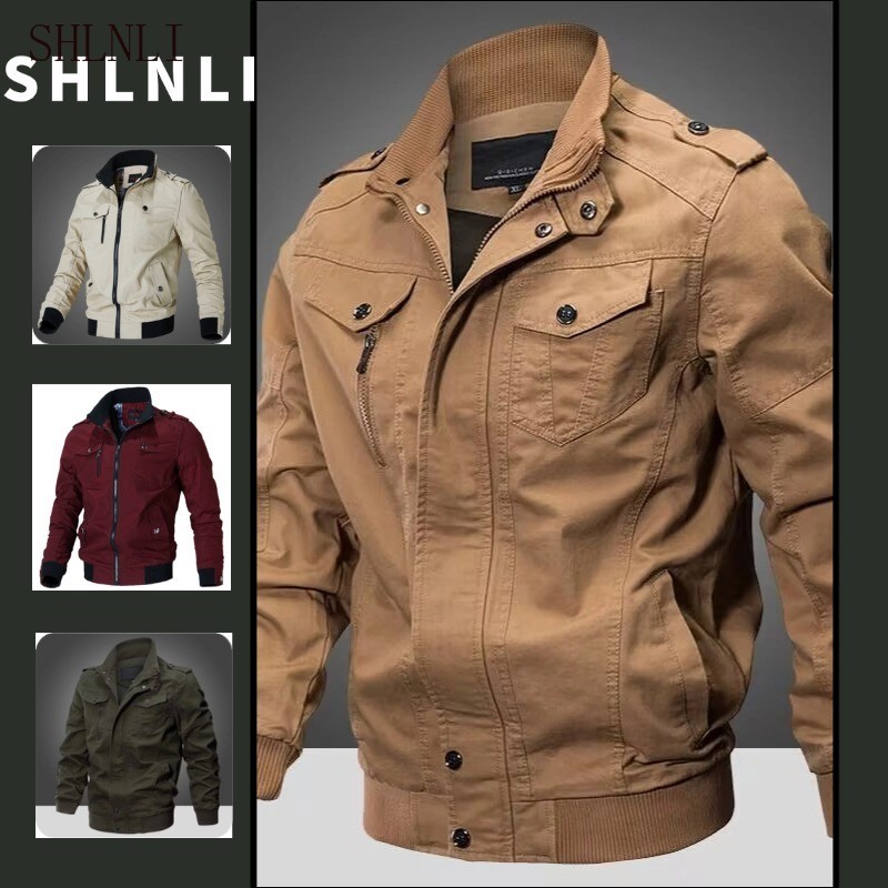 Jaqueta Americana Slim Fit Retrô Plissada Para Primavera Outono Casaco Masculino Casual Com Zíper Esportes Ao Ar Livre