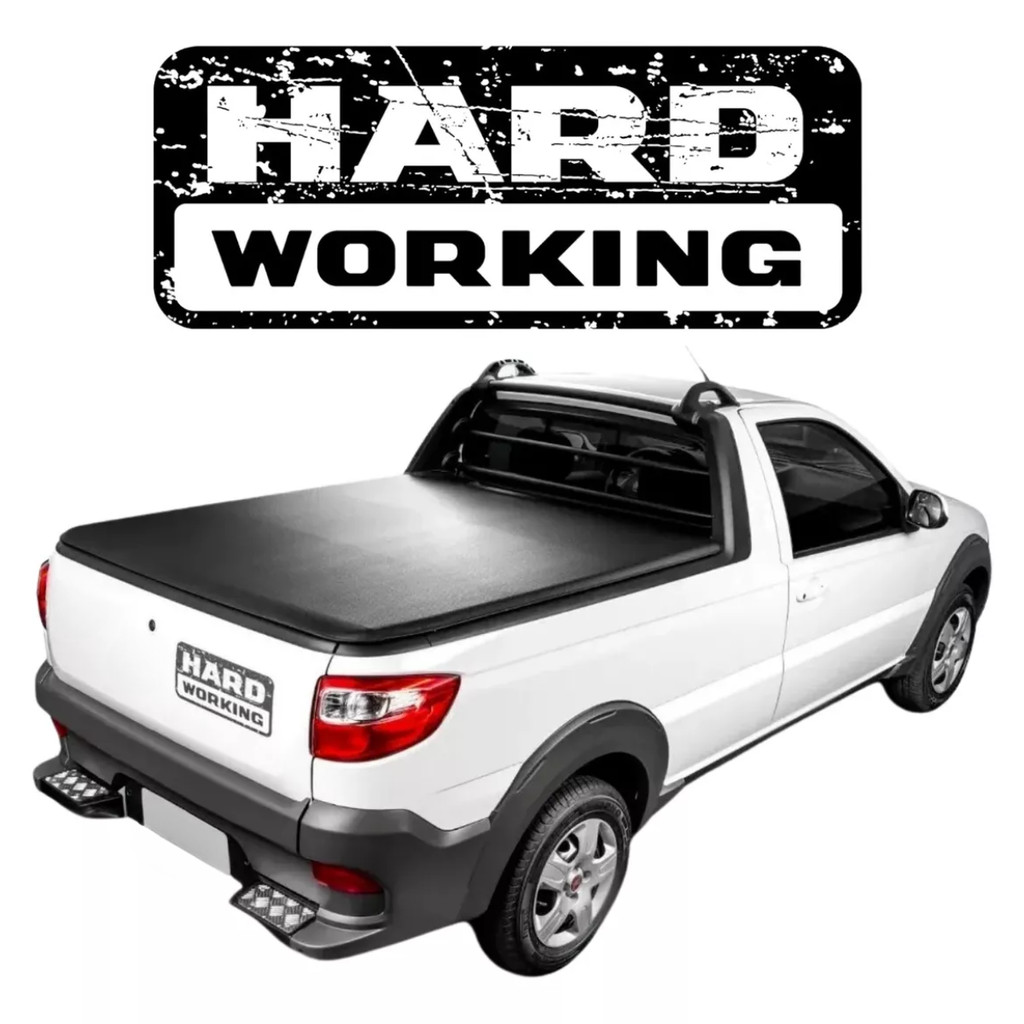 Adesivo Traseiro Tampa Caçamba Fiat Strada Hard Working 2018 2019 2020 21 22 23