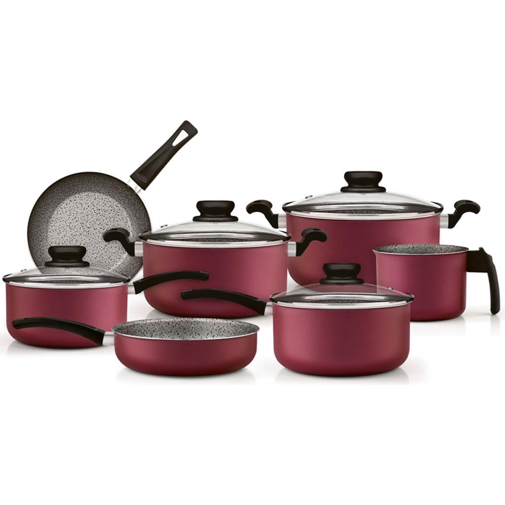 Jogo De Panelas Panelux Premium Antiaderente Cereja 7 Peças em Oferta na Shopee