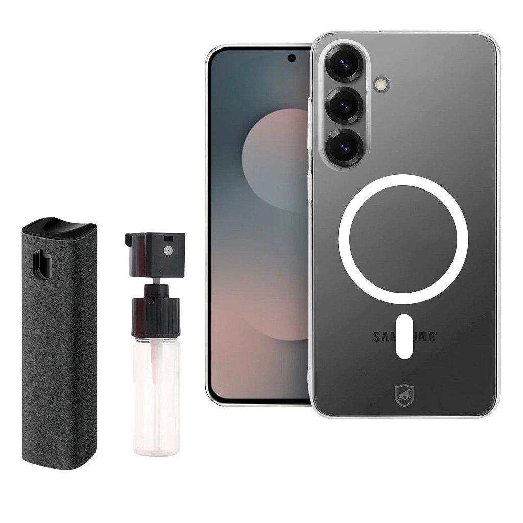 Capa case capinha para Samsung Galaxy S25 FE - Crystal Slim Magsafe + Limpa Telas Flex - Gshield em Oferta na Shopee