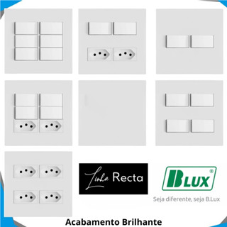 MONTE O SEU KIT: Conjunto 4x4 Tomada Branca 10a 20a Interruptor Simples Recta Branco Gloss Brilhante em Oferta na Shopee