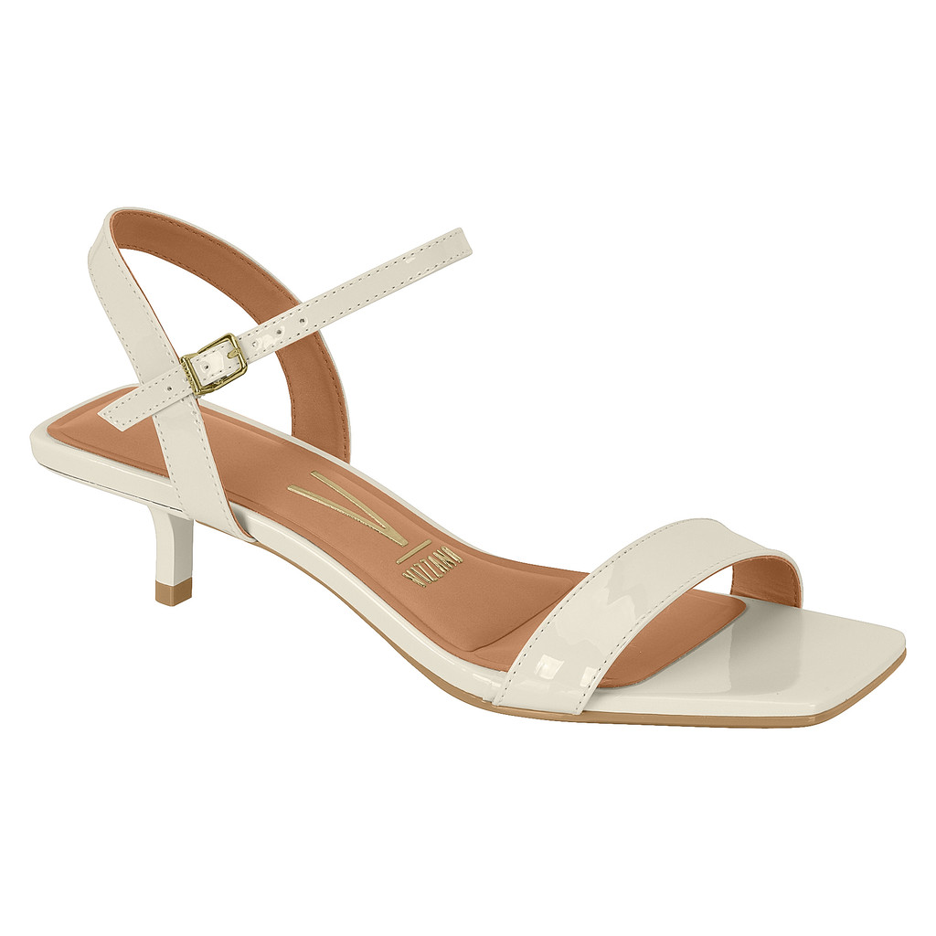 Sandália Feminina Salto Fino Baixo Kitten Heel Quadrada Tendência Moda Vizzano Original