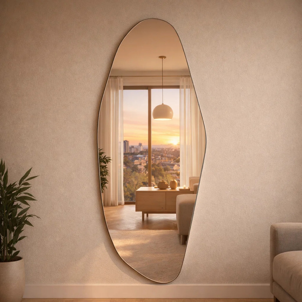 Espelho Lopazzi Orgânico Lapidado Decorativo 150x40cm Grande