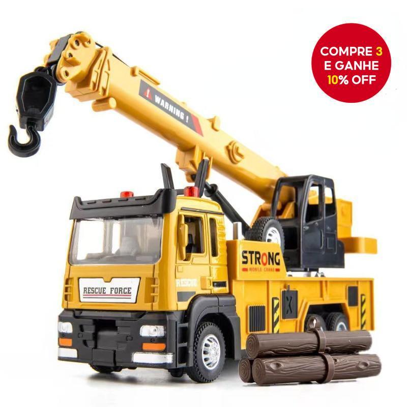Caminhão Guindaste De Liga (Escala 1 : 32)-Modelo Fundido De Veículo De Engenharia Com Som E Luz , Carro De Brinquedo De