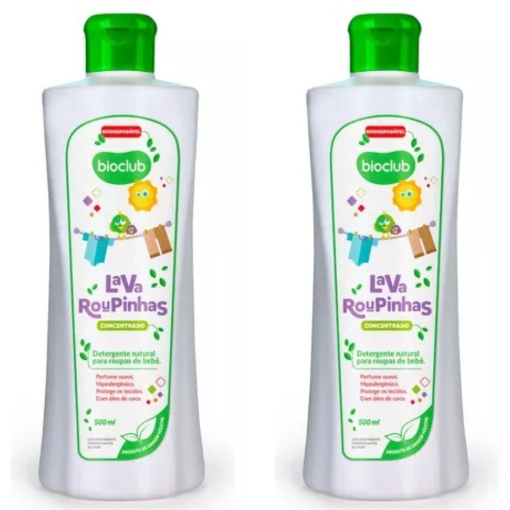 Detergente Natural Lava Roupinhas Bebe 500ml Bioclub