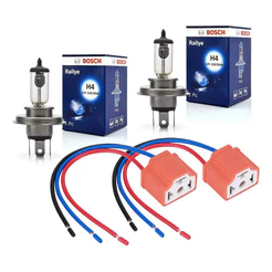 Par Lâmpada H4 100w 90w 12v Rallye Bosch + Soquete Cerâmica