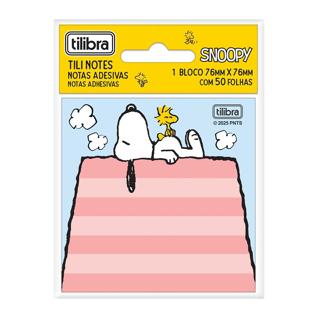 Bloco Adesivo TILIBRA Tili Notes Snoopy 76X76MM 50 Folhas