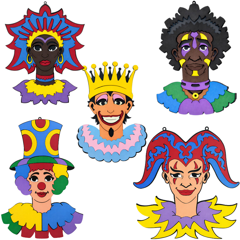 Painel Decorativo Carnaval Palhaço Bobo da Corte EVA
