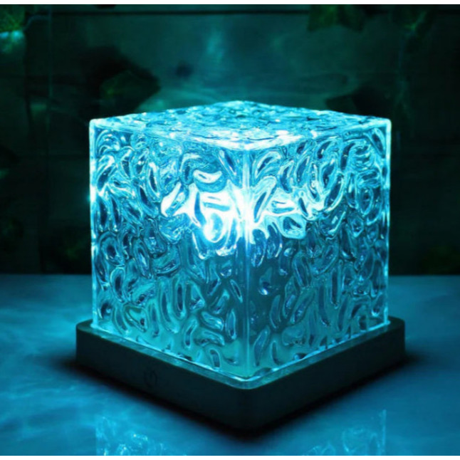 Luz Noturna Ondulação Água Aurora USB 16 Cores LED Controle Remoto Cubo Presente Moderno Abajur em Oferta na Shopee
