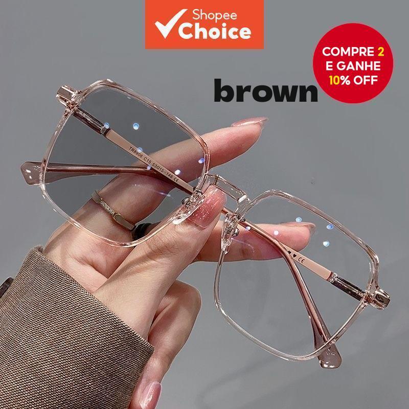 Óculos Fotocromáticos Quadrados Com Bloqueio De Luz Azul , Anti-Radiação Para Computador , Lentes Substituíveis Homens E