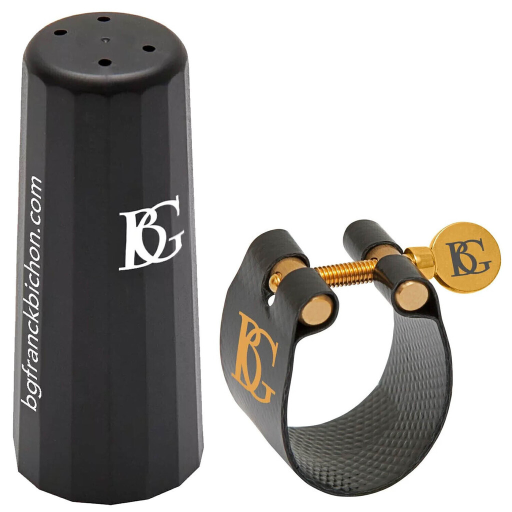 Abraçadeira e Tampa Boquilha Metal Otto Link Sax Soprano BG Flex Jazz Mod. LFJ0