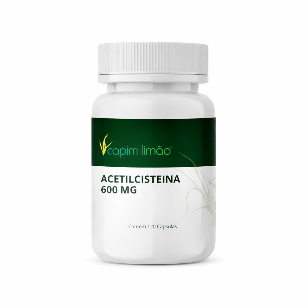 Nac N acetilcisteína 600mg 120 Cápsulas Capim Limão