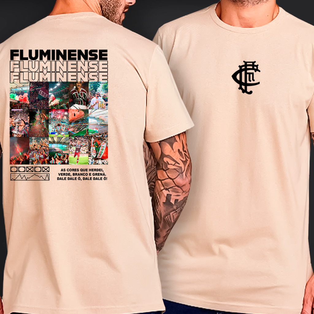 Camiseta Unisexx Camisa Futebol Fluminense Blusa Tricolor Carioca em Algodão