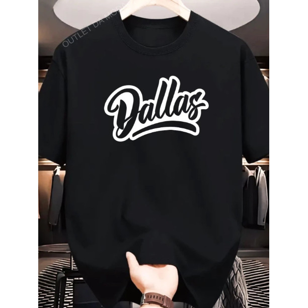 Camiseta masculina estilosa luxo "dallas" blusa masculina peruana camisa streetwear 100% algodão