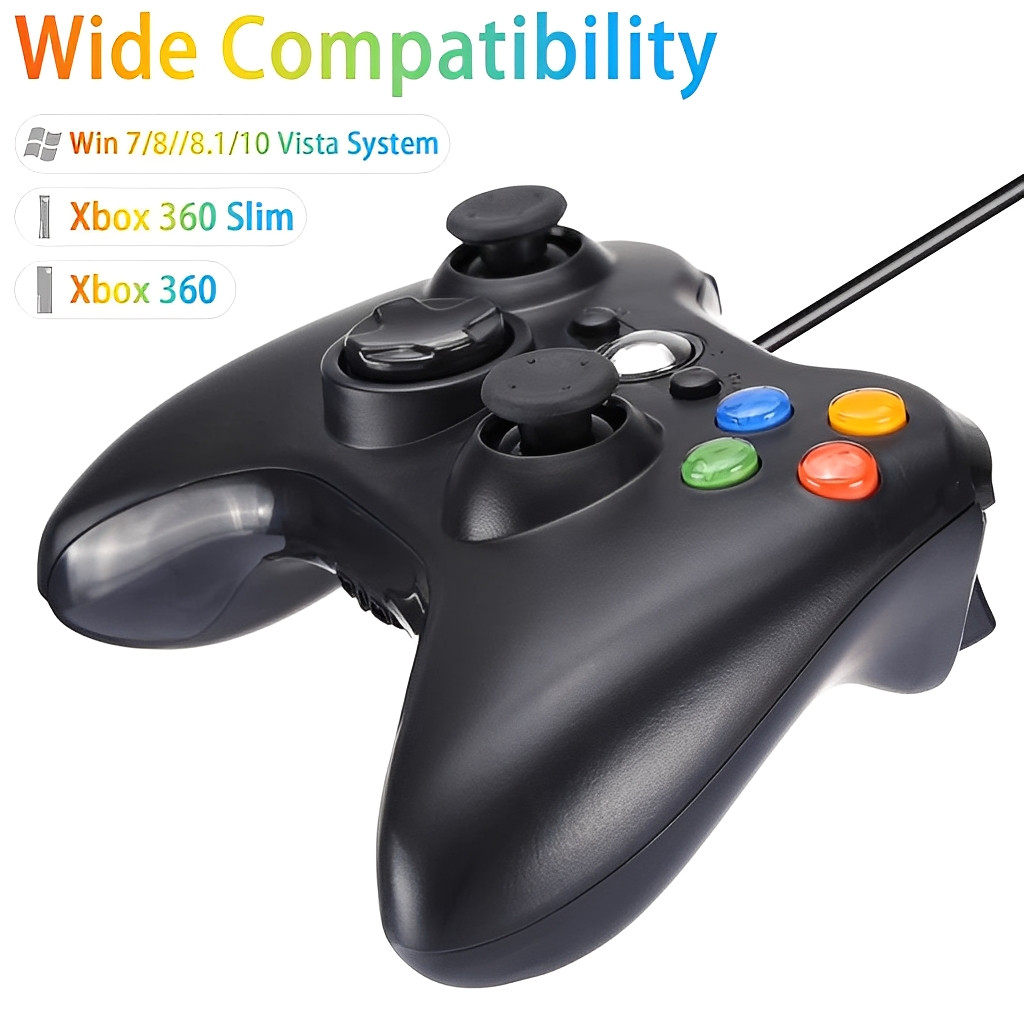 Controle Joystick Jogo De Xbox 360 Com Fio USB Vibração Dupla Botões Macros Para Video Game e PC