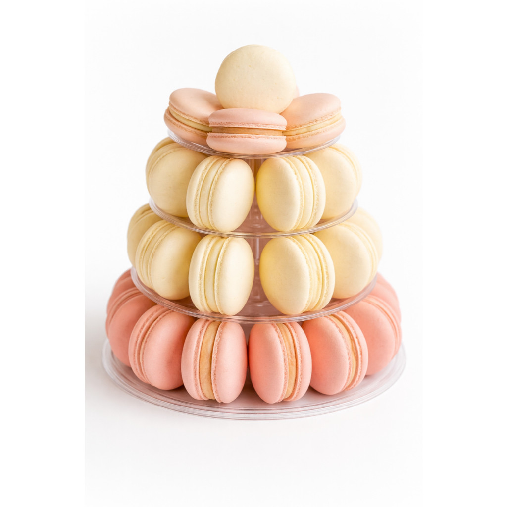 Torre para Macarons 4 Andares - Suporte Expositor Transparente para Doces Finos Donuts em Oferta na Shopee