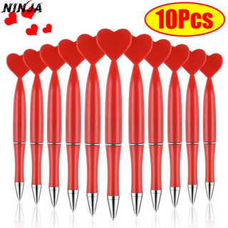 10-2 Unidades De Caneta Esferográfica Em Formato De Coração Vermelho Para O Dia Dos Namorados-Material De Escritório E E