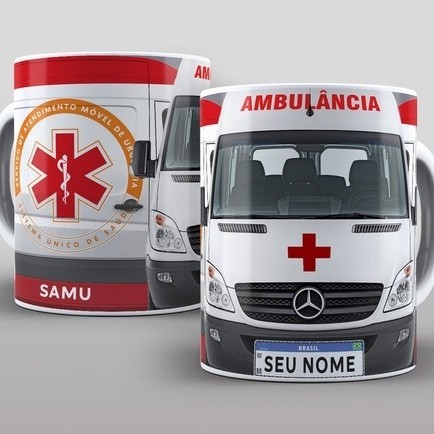 Caneca Personalizada de Porcelana - Serviço de Atendimento Móvel de Urgência / SAMU