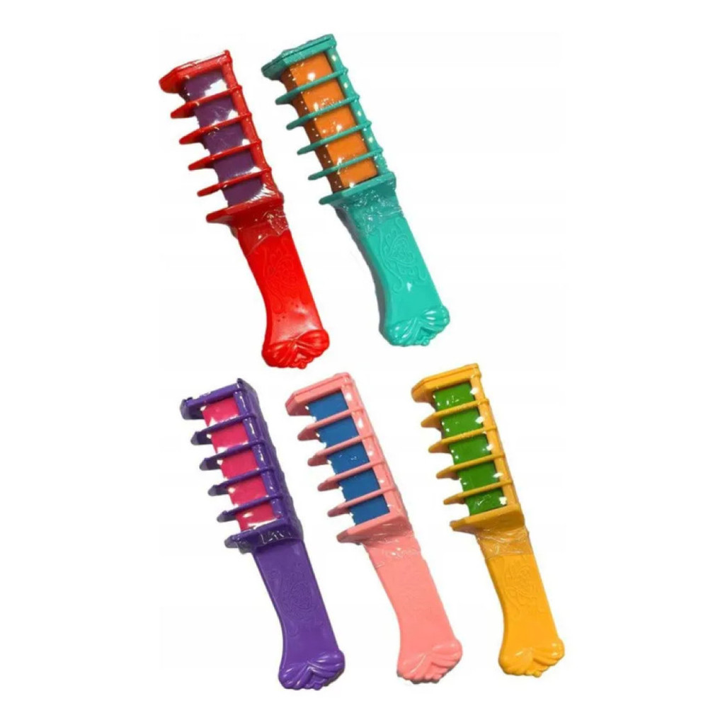 Kit 5 Pentes Giz Para Pintar Cabelo Infantil Criatividade