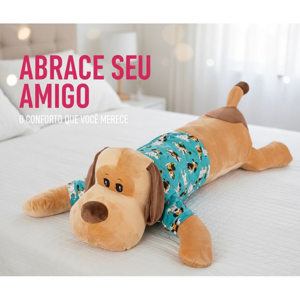 Travesseiro de Corpo Xuxão Dog Travesseiro Cachorro Pelúcia Travesseiro Dormir