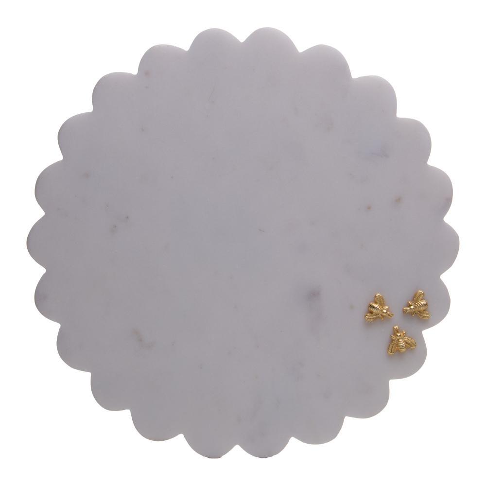 Tábua Redonda Decorativa Wolff New Bee 30,5cm x 3,5 Mármore