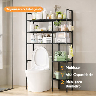 Prateleira Organizadora Dupla para Banheiro Sobre o Vaso Sanitário – Multifuncional e Eco…