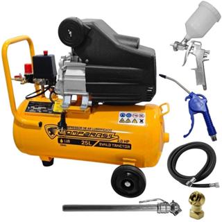 Compressor Portatil Lub 8,6Pés 2HP 25 Litros com Kit Multiuso 5 Pçs EVALD TRACTOR COMBRASIL em Oferta na Shopee