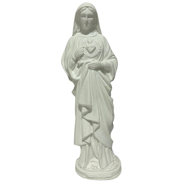 Sagrado Coração de Maria 30cm em Gesso Cru em Oferta na Shopee