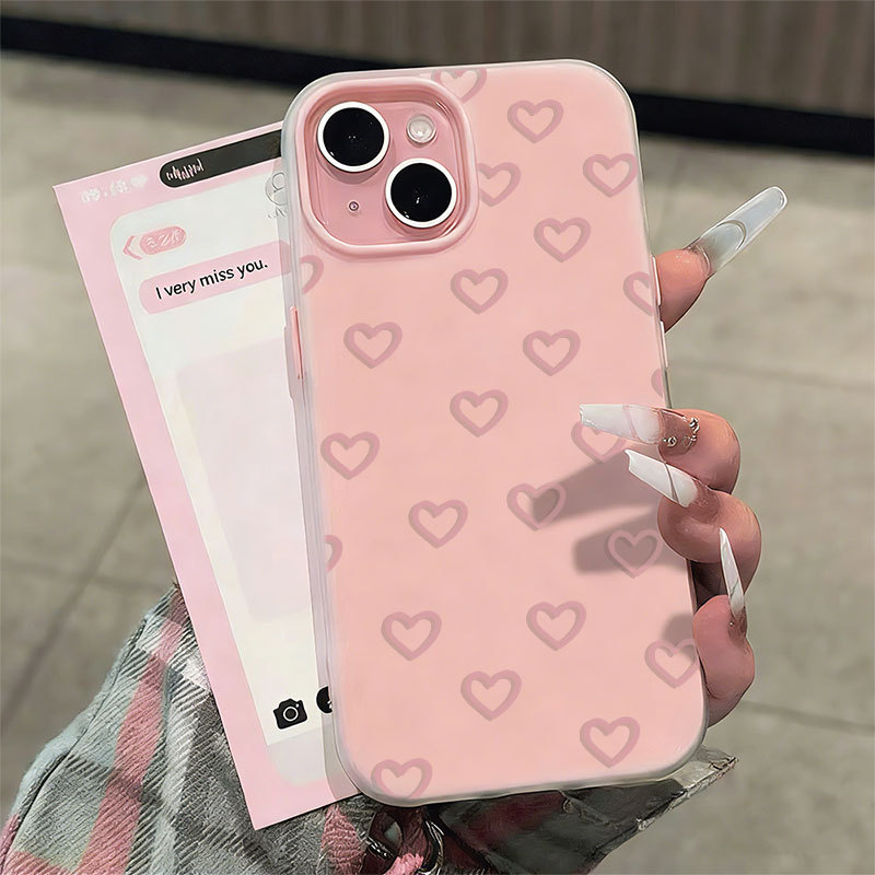 Rosa Oco Coração Geléia 2in1 Capa Capinha Silicone Para IPhone 13 11 12 14 15 16 17 16e Normal Pro Max Ar Macarons Caso em Oferta na Shopee