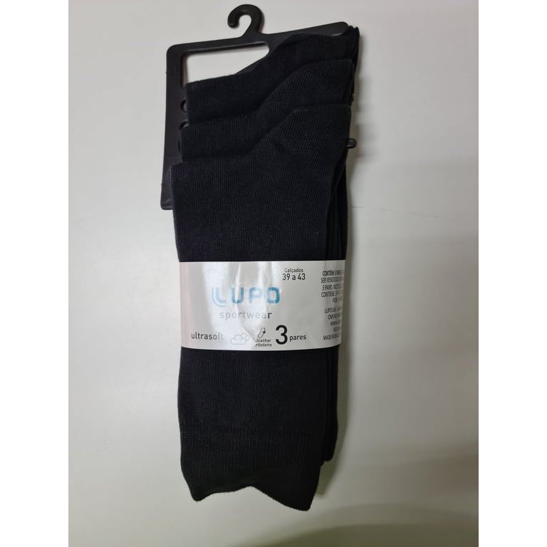 Kit 2 Pares Meia Social Masculina, Algodão Lupo 1210.