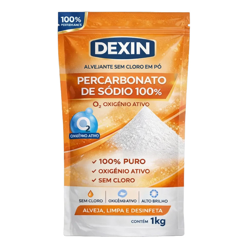 Super Percarbonato De Sódio 100% Puro Tira Manchas Roupa Branca e Coloridas Alvejante - 1kg